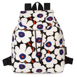 Marimekko Unikko Blue / Orange Erika Backpack 5 Marimekko Unikko Blue / Orange Erika Backpack -Marimekko Shop marimekko unikko black beige erika backpack 35