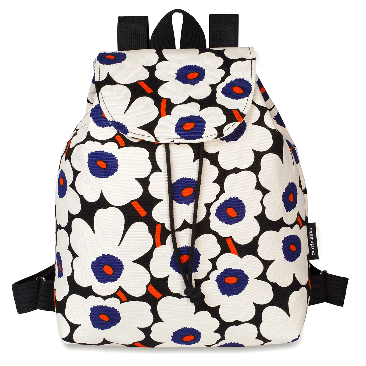 Marimekko Unikko Blue / Orange Erika Backpack 3 Marimekko Unikko Blue / Orange Erika Backpack - Image 3