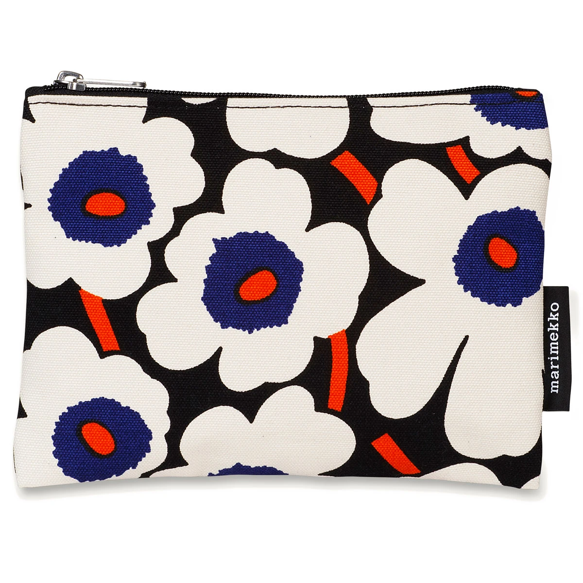 Marimekko Unikko Blue / Orange Keijutar Zip Pouch 1 Marimekko Unikko Blue / Orange Keijutar Zip Pouch