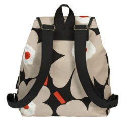 Marimekko Unikko Black / Beige / Orange Erika Backpack