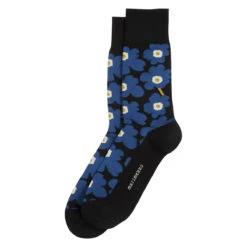 Marimekko Unikko Black / Blue Men's Socks