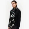 Marimekko Unikko Beige / Black / Beige / Green Fiore Wool Scarf