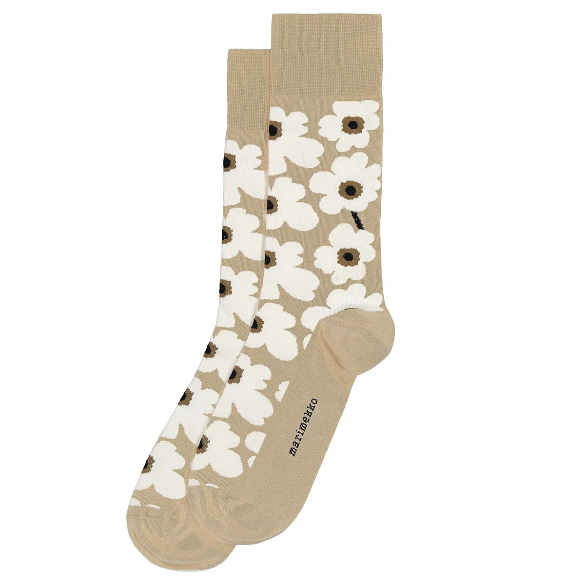 Marimekko Unikko Beige / White / Brown Men's Socks 1 Marimekko Unikko Beige / White / Brown Men's Socks