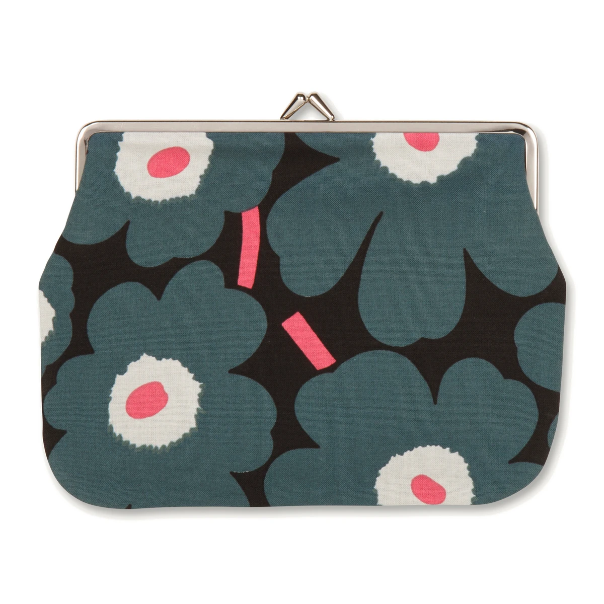 Marimekko Unikko Black / Pink Large Coin Purse 1 Marimekko Unikko Black / Pink Large Coin Purse