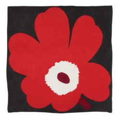 Marimekko Unikko Black / Red Pamba Scarf -Marimekko Shop marimekko unikko black red pamba scarf 34