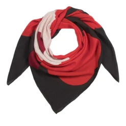 Marimekko Unikko Black / Red Pamba Scarf -Marimekko Shop marimekko unikko black red pamba scarf 36