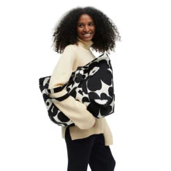 Marimekko Unikko Black / White Peruskassi Tote Bag