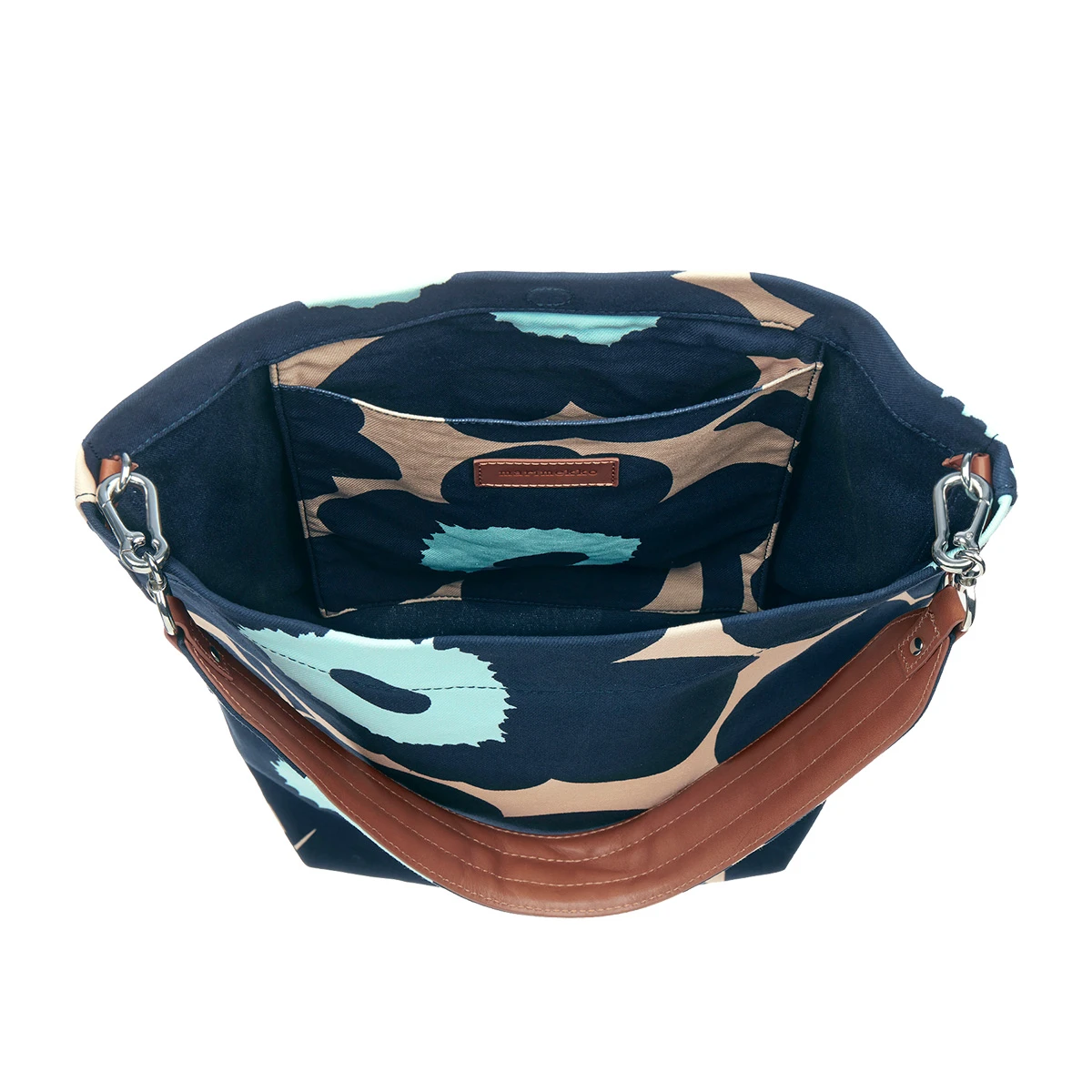 Marimekko Unikko Blue / Beige Bag 3 Marimekko Unikko Blue / Beige Bag - Image 3