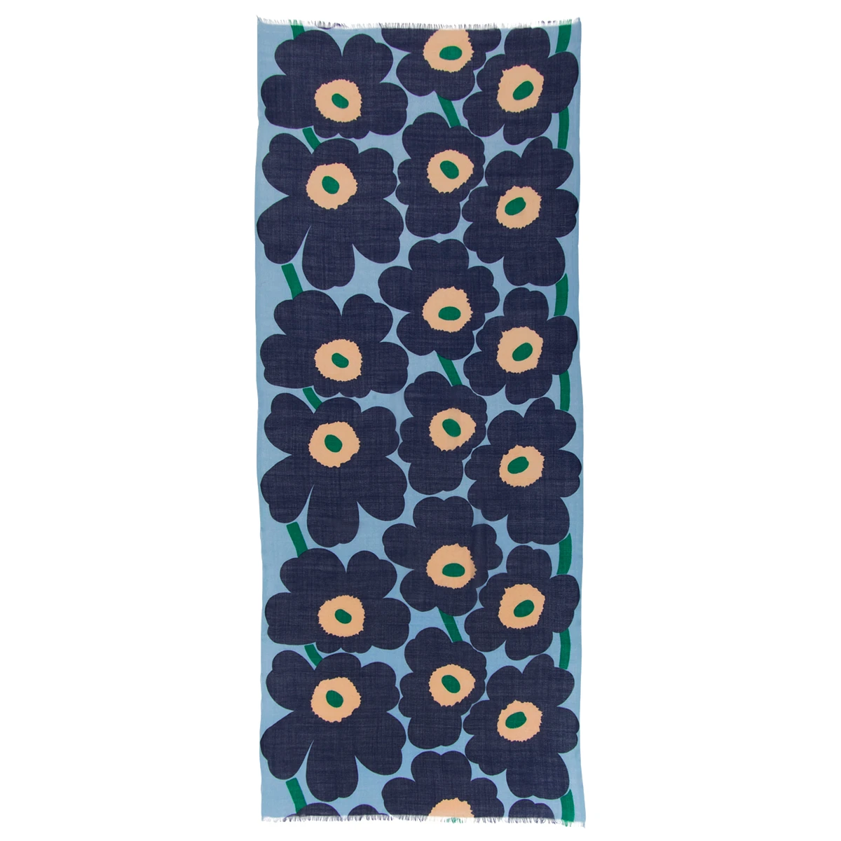 Marimekko Unikko Blue / Beige / Green Fiore Scarf 3 Marimekko Unikko Blue / Beige / Green Fiore Scarf - Image 3