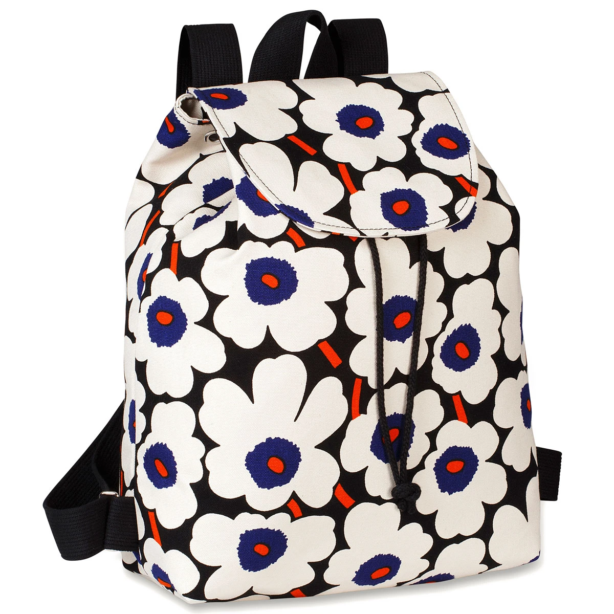 Marimekko Unikko Blue / Orange Erika Backpack 2 Marimekko Unikko Blue / Orange Erika Backpack - Image 2