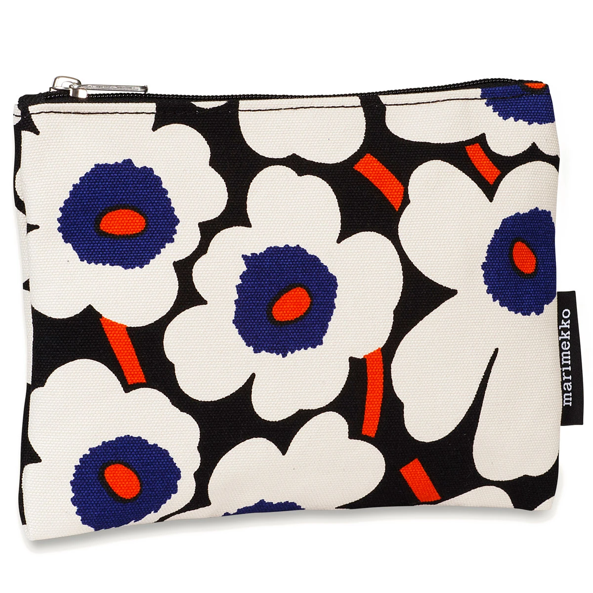 Marimekko Unikko Blue / Orange Keijutar Zip Pouch 2 Marimekko Unikko Blue / Orange Keijutar Zip Pouch - Image 2