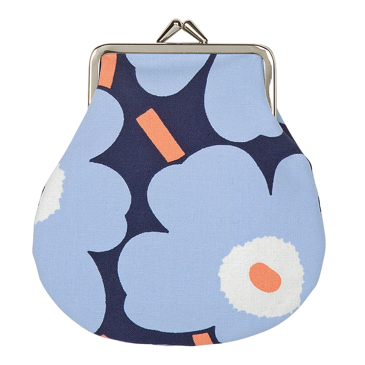 Marimekko Unikko Blue / Peach Coin Purse 2 Marimekko Unikko Blue / Peach Coin Purse - Image 2