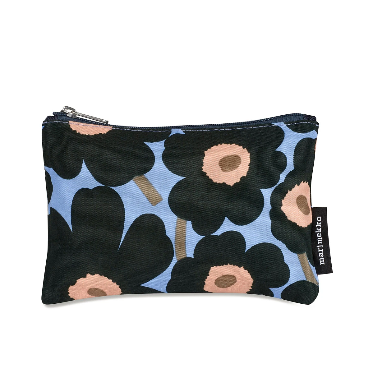 Marimekko Unikko Blue / Peach Keiju Zip Pouch 2 Marimekko Unikko Blue / Peach Keiju Zip Pouch - Image 2