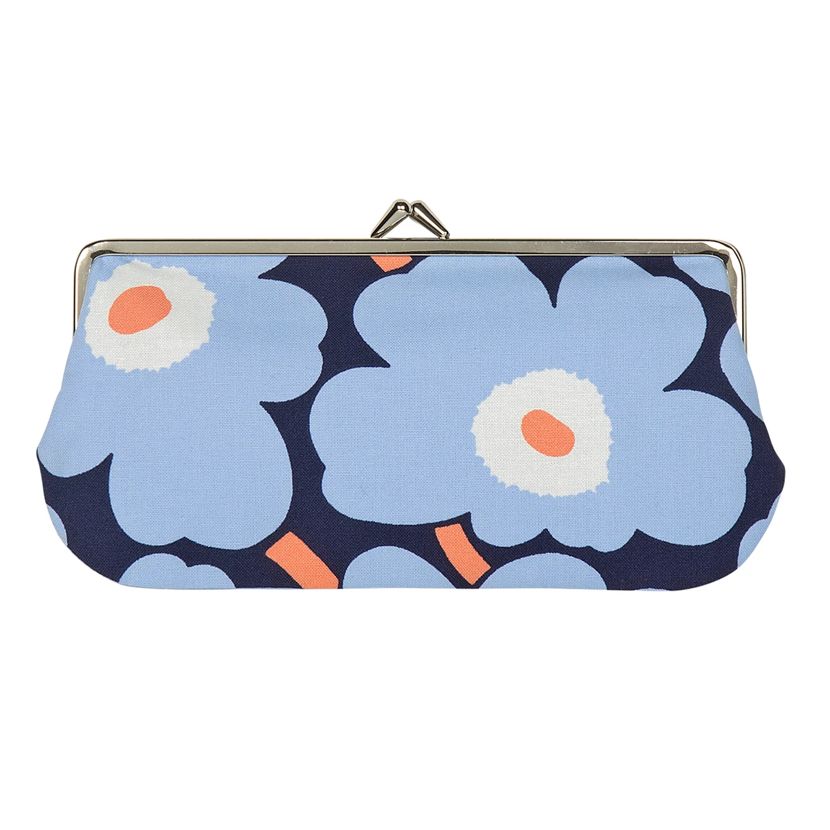 Marimekko Unikko Blue / Peach Oblong Coin Purse 1 Marimekko Unikko Blue / Peach Oblong Coin Purse