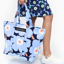 Marimekko Unikko Blue / Peach PeruskassiBag 6 Marimekko Unikko Blue / Peach PeruskassiBag -Marimekko Shop marimekko unikko blue peach peruskassi bag 53