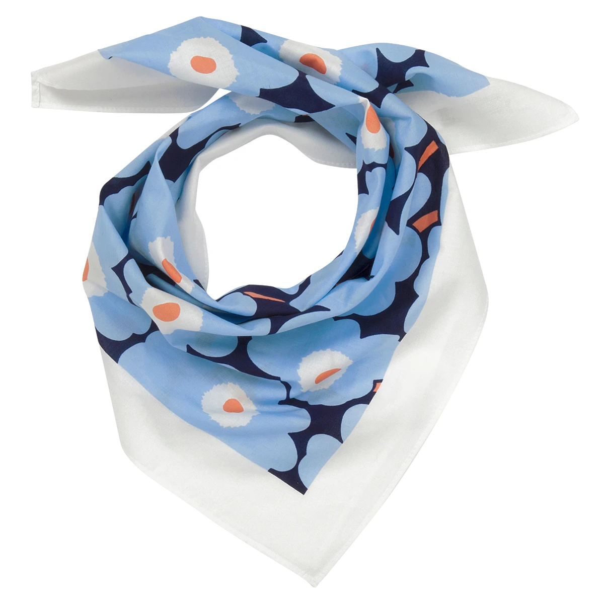 Iittala Marimekko Unikko Blue / Peach Taisa Scarf 3 Iittala Marimekko Unikko Blue / Peach Taisa Scarf - Image 3