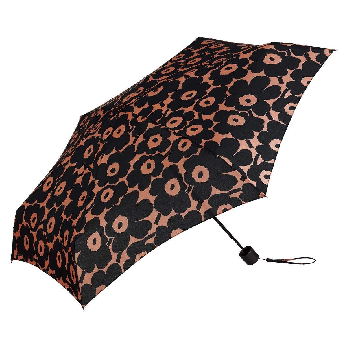 Marimekko Mini Unikko Brown / Black Umbrella 1 Marimekko Mini Unikko Brown / Black Umbrella