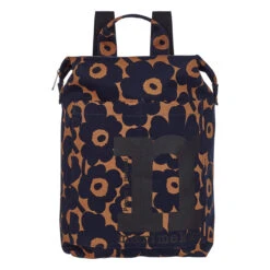 Marimekko Unikko Brown / Navy Blue Backpack -Marimekko Shop marimekko unikko brown navy blue backpack 25