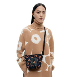 Marimekko Unikko Brown / Navy Blue Mini Crossbody Bag -Marimekko Shop marimekko unikko brown navy blue mini crossbody bag 31