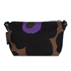 Marimekko Unikko Brown / Purple / Black Heli Bag
