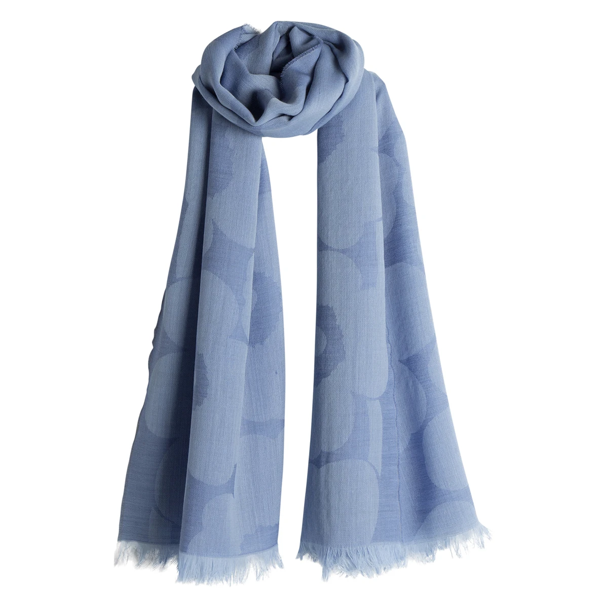 Marimekko Unikko Denim Blue Piiru Jacquard Scarf 2 Marimekko Unikko Denim Blue Piiru Jacquard Scarf - Image 2