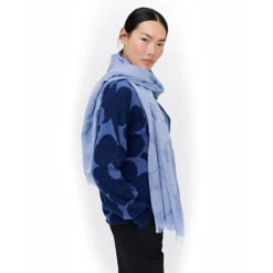 Marimekko Unikko Denim Blue Piiru Jacquard Scarf 5 Marimekko Unikko Denim Blue Piiru Jacquard Scarf -Marimekko Shop marimekko unikko denim blue piiru jacquard scarf 40
