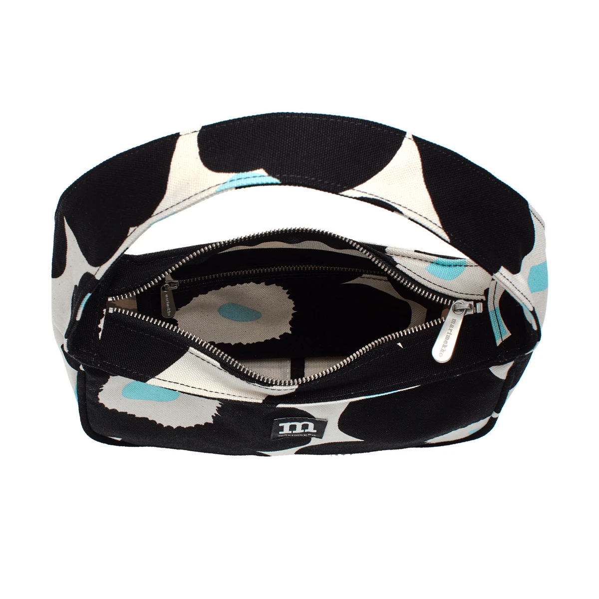 Marimekko Unikko Ecru / Black / Aqua Kaenkukka Bag 4 Marimekko Unikko Ecru / Black / Aqua Kaenkukka Bag - Image 4