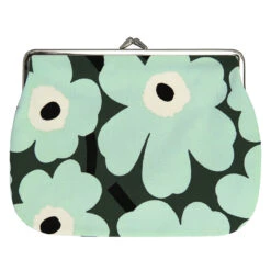 Marimekko Unikko Green / Mint Large Coin Purse