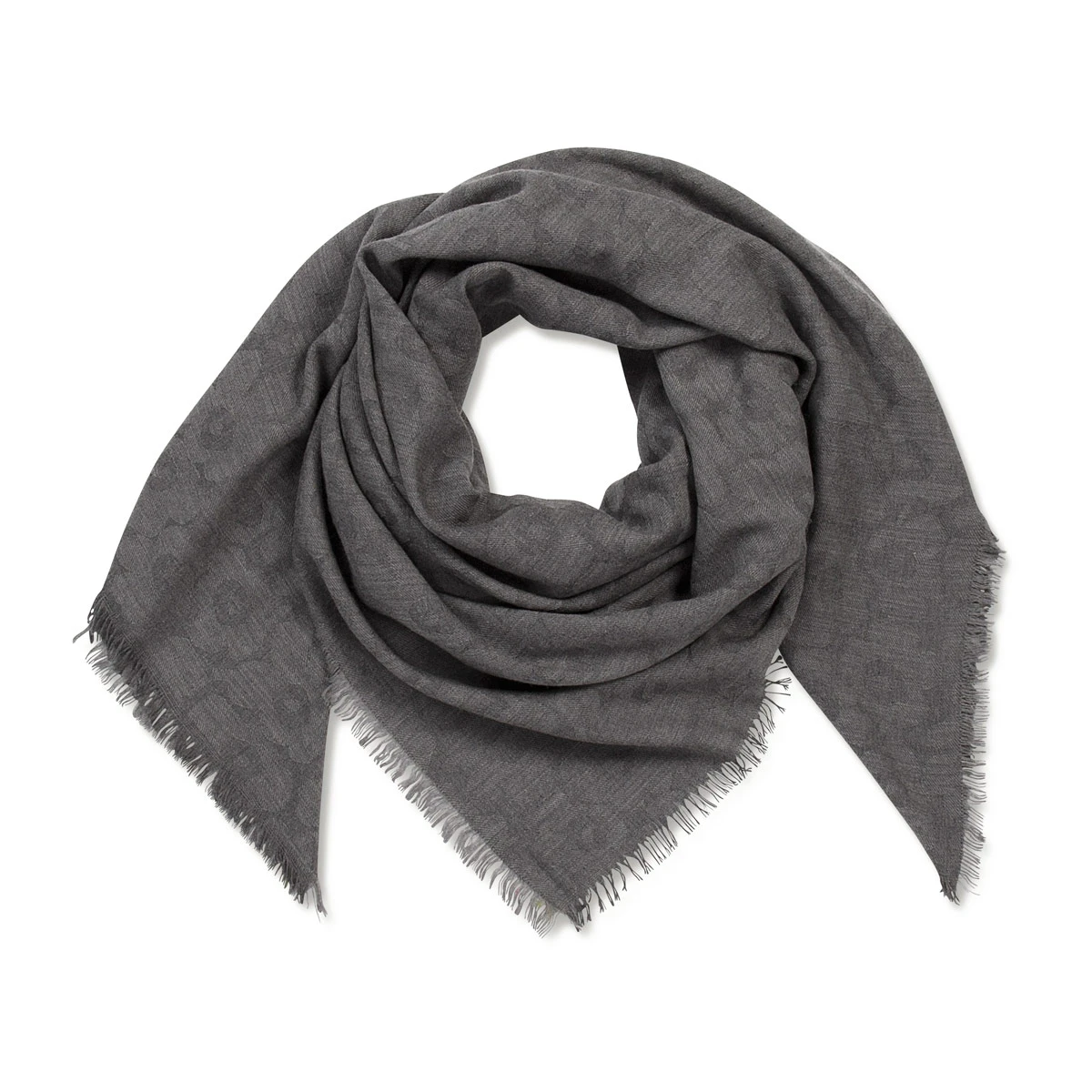 Marimekko Pieni Unikko Grey Jacquard Scarf 2 Marimekko Pieni Unikko Grey Jacquard Scarf - Image 2