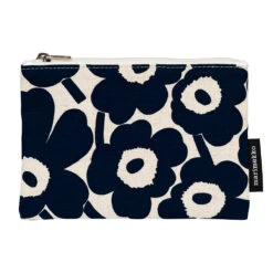 Marimekko Unikko Ivory / Navy Kaika Zip Pouch