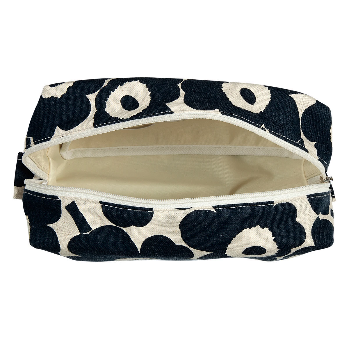 Marimekko Unikko Ivory / Navy Vilja Cosmetic Bag 3 Marimekko Unikko Ivory / Navy Vilja Cosmetic Bag - Image 3
