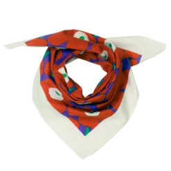 Marimekko Unikko Ivory / Purple / Red Scarf -Marimekko Shop marimekko unikko ivory purple red scarf 26