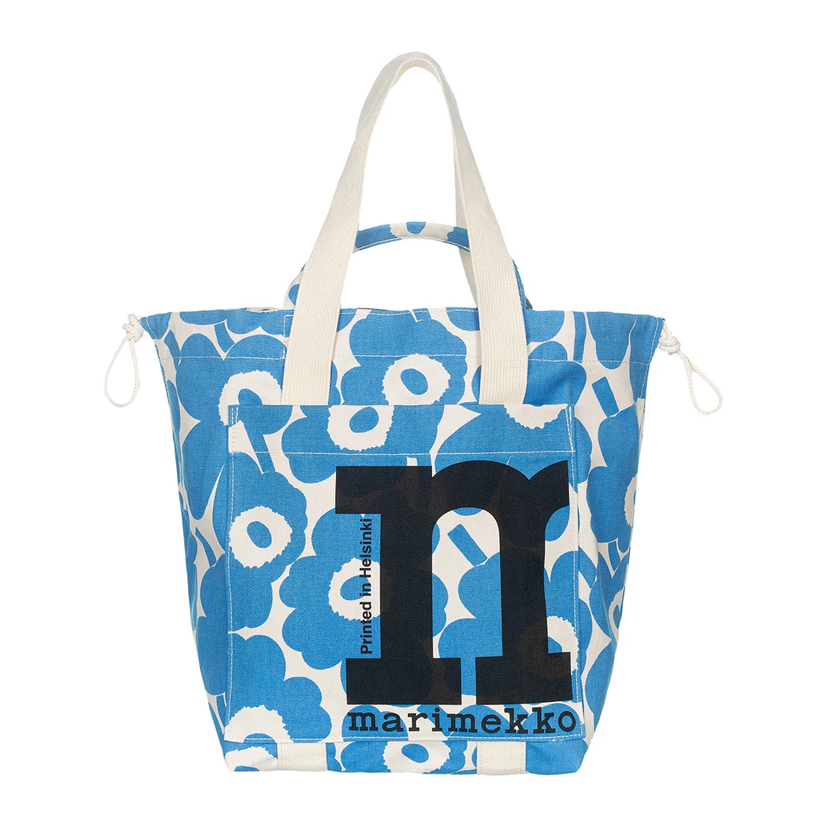 Marimekko Unikko Light Blue / White Tote Bag 4 Marimekko Unikko Light Blue / White Tote Bag - Image 4