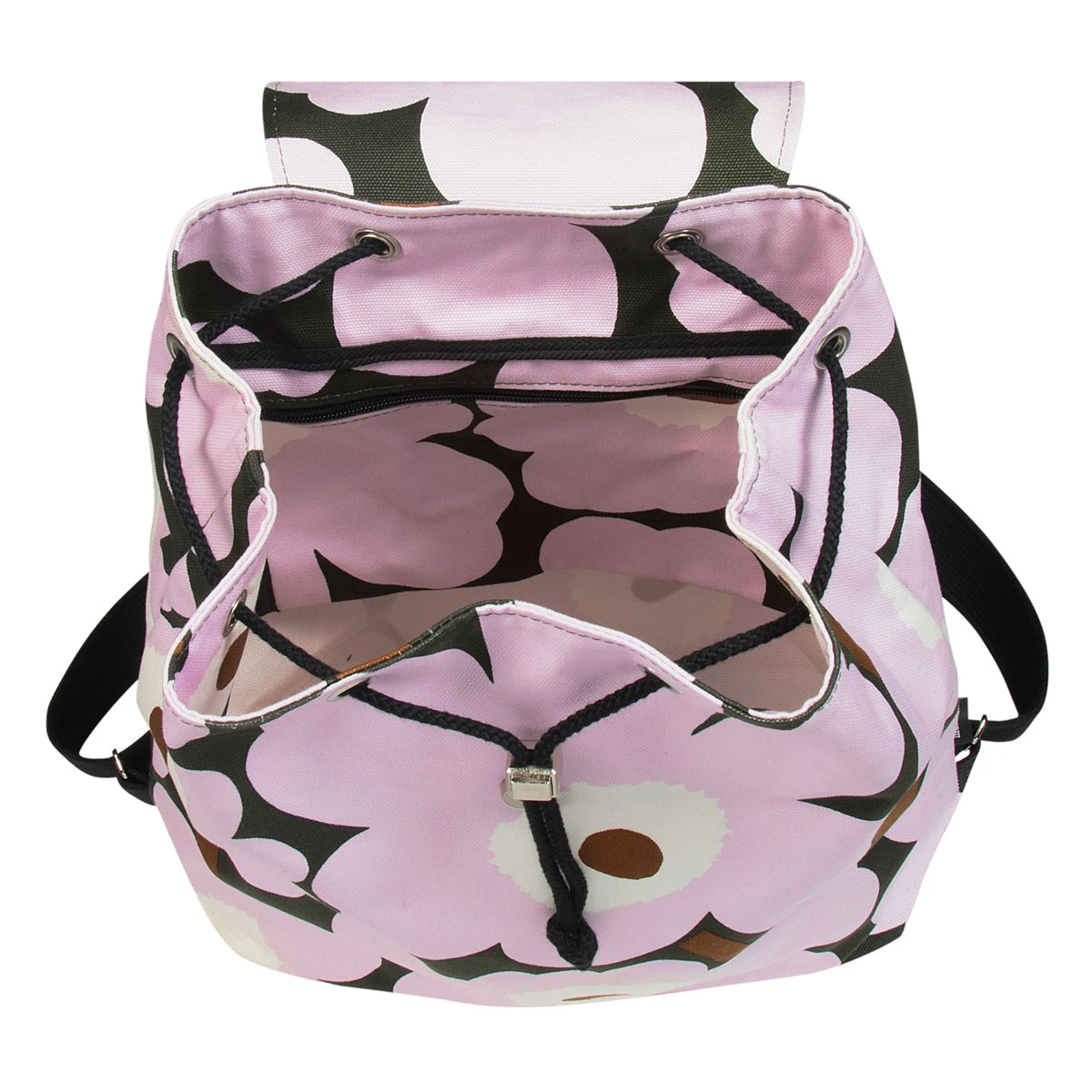 Marimekko Unikko Lilac / Brown Erika Backpack 3 Marimekko Unikko Lilac / Brown Erika Backpack - Image 3