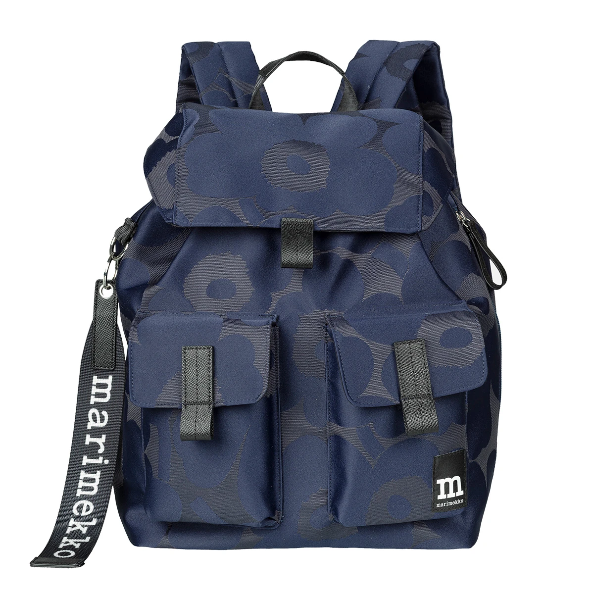 Marimekko Unikko Navy Blue / Black Everything Backpack 4 Marimekko Unikko Navy Blue / Black Everything Backpack - Image 4