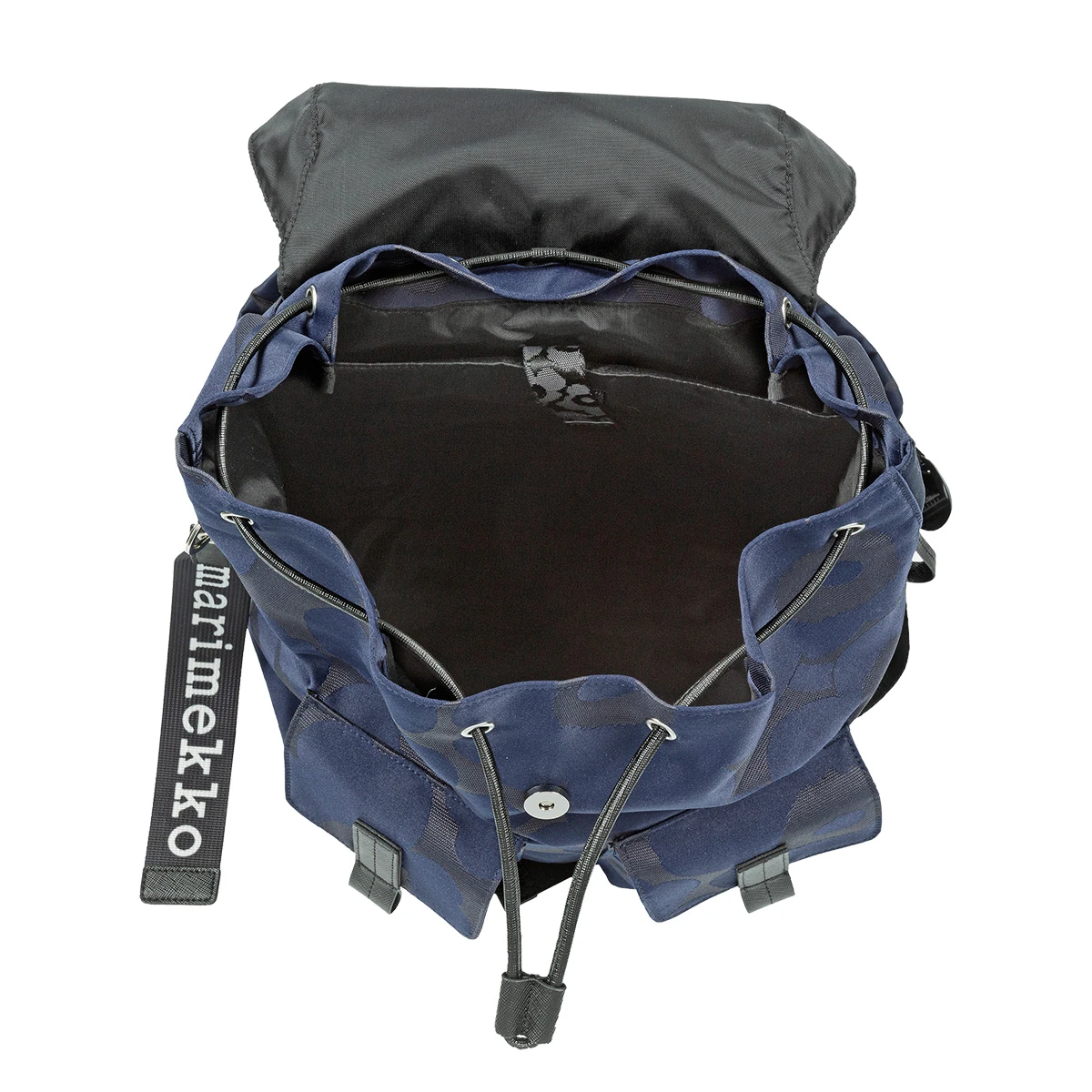 Marimekko Unikko Navy Blue / Black Everything Backpack 1 Marimekko Unikko Navy Blue / Black Everything Backpack