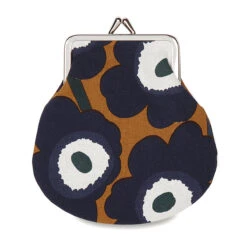 Marimekko Unikko Ochre / Navy Coin Purse
