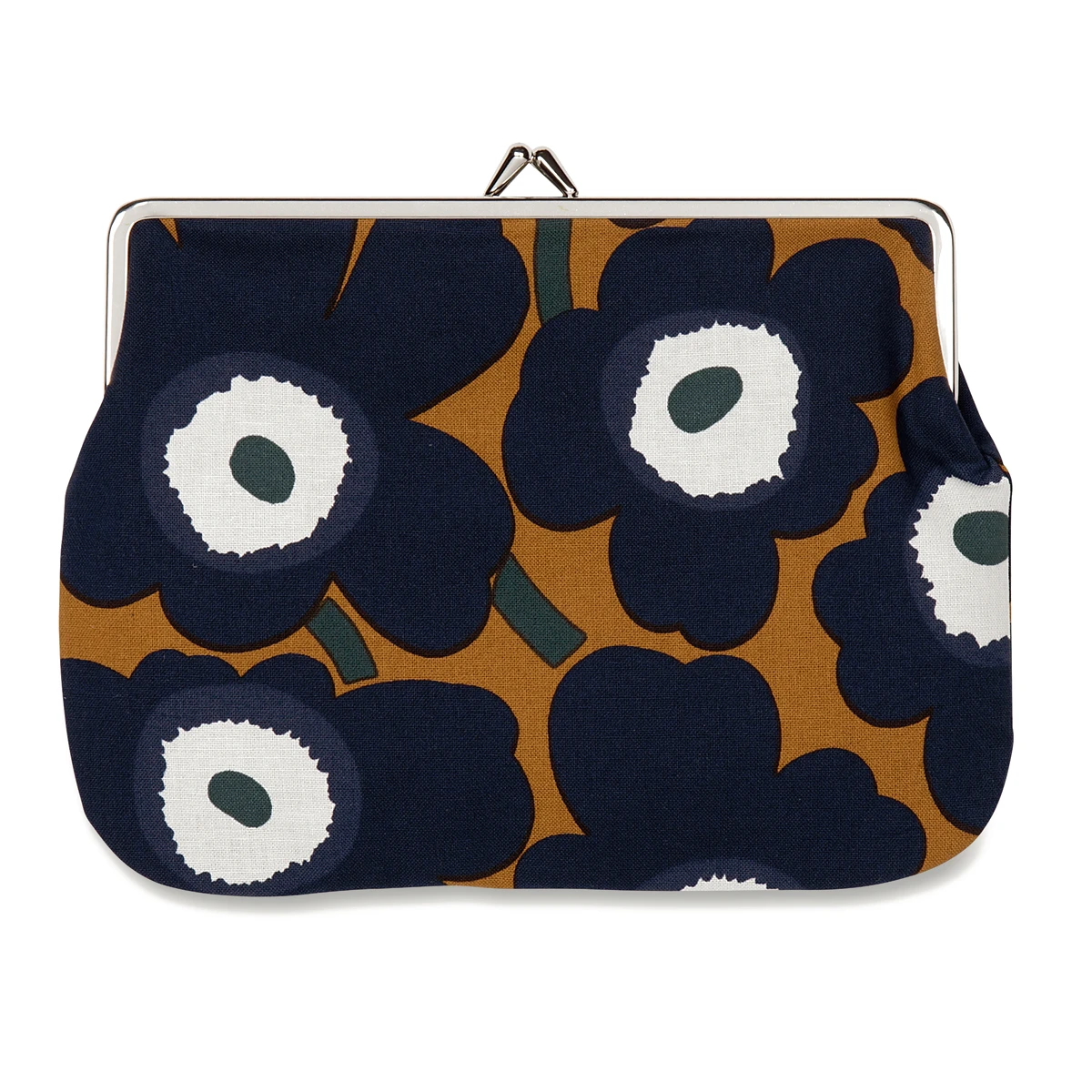 Marimekko Unikko Ochre / Navy Large Coin Purse 1 Marimekko Unikko Ochre / Navy Large Coin Purse