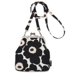 Marimekko Unikko Off-White / Pink / Dark Green Roosa Purse