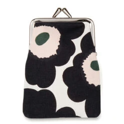 Marimekko Unikko Off-White / Pink / Dark Green Small Coin Purse