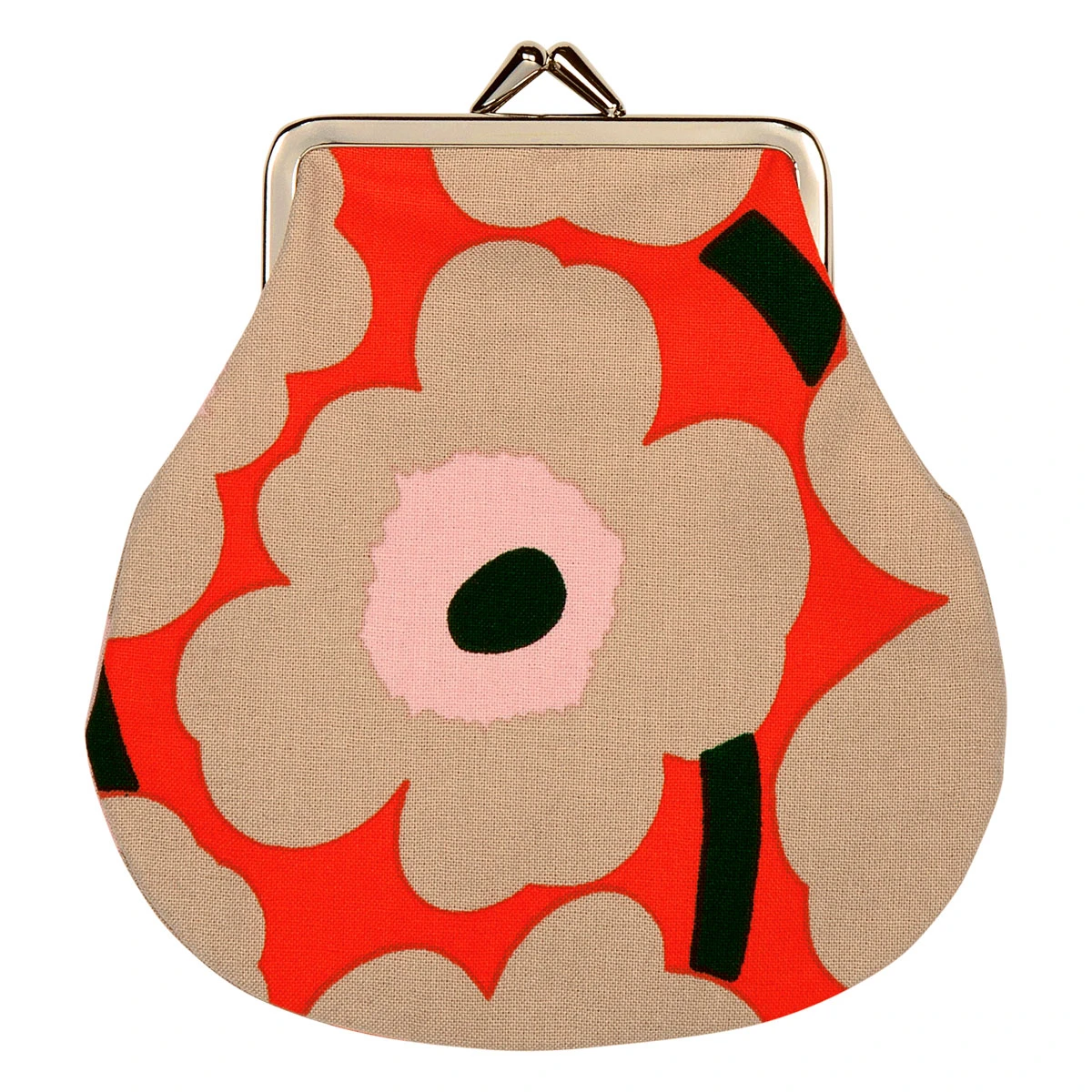 Marimekko Unikko Orange / Beige / Pink Coin Purse 2 Marimekko Unikko Orange / Beige / Pink Coin Purse - Image 2