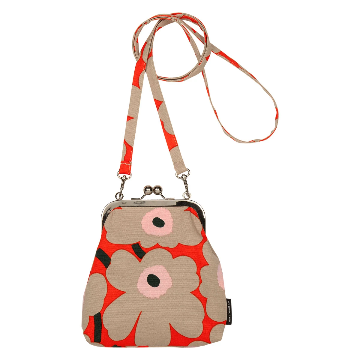 Marimekko Unikko Orange / Beige / Pink Roosa Purse 2 Marimekko Unikko Orange / Beige / Pink Roosa Purse - Image 2