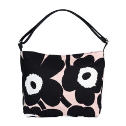 Marimekko Unikko Osma Powder Pink / Black Shoulder Bag