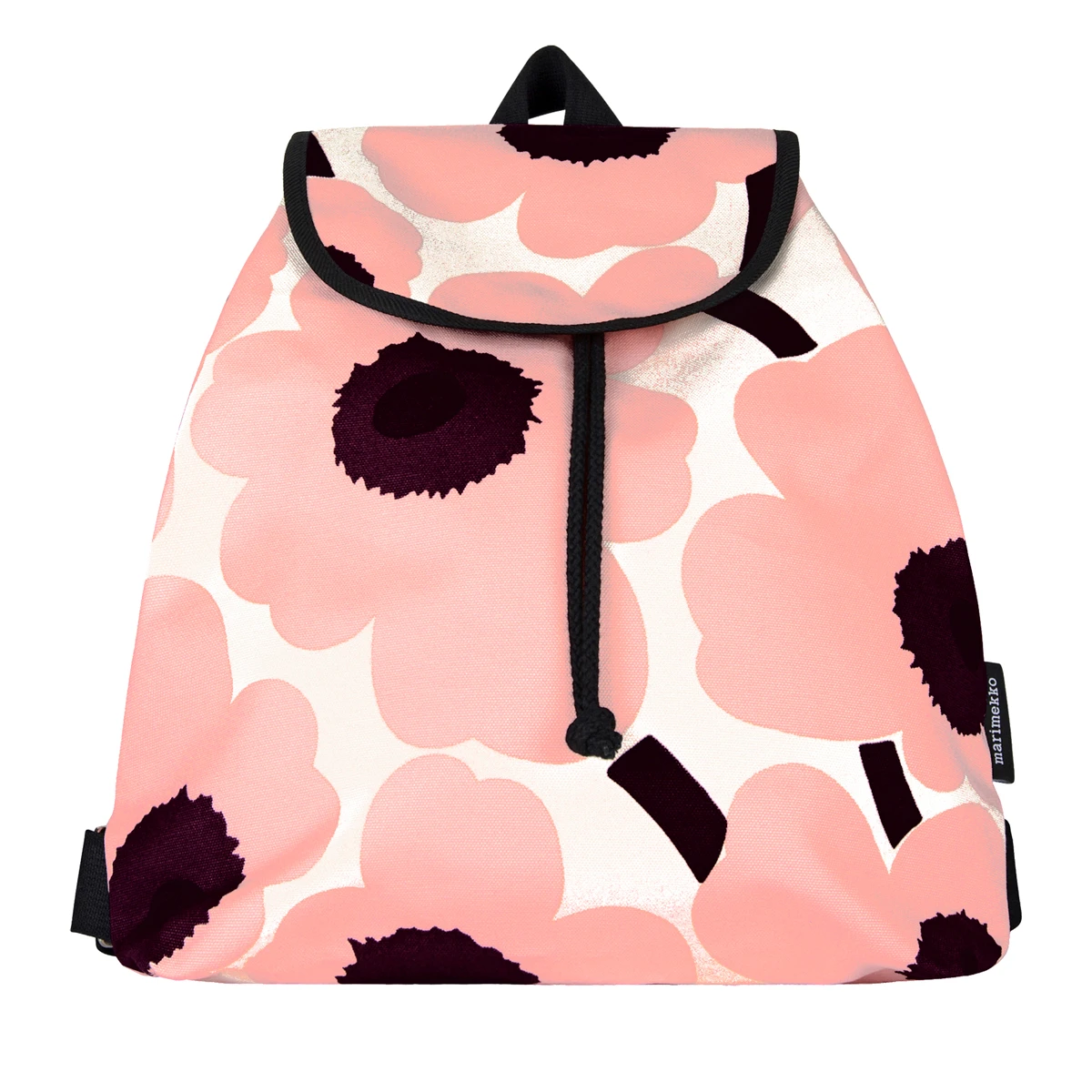 Marimekko Unikko Pink / Burgundy Erika Backpack 1 Marimekko Unikko Pink / Burgundy Erika Backpack