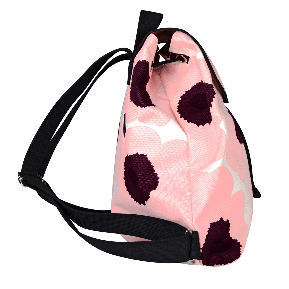 Marimekko Unikko Pink / Burgundy Erika Backpack 3 Marimekko Unikko Pink / Burgundy Erika Backpack - Image 3
