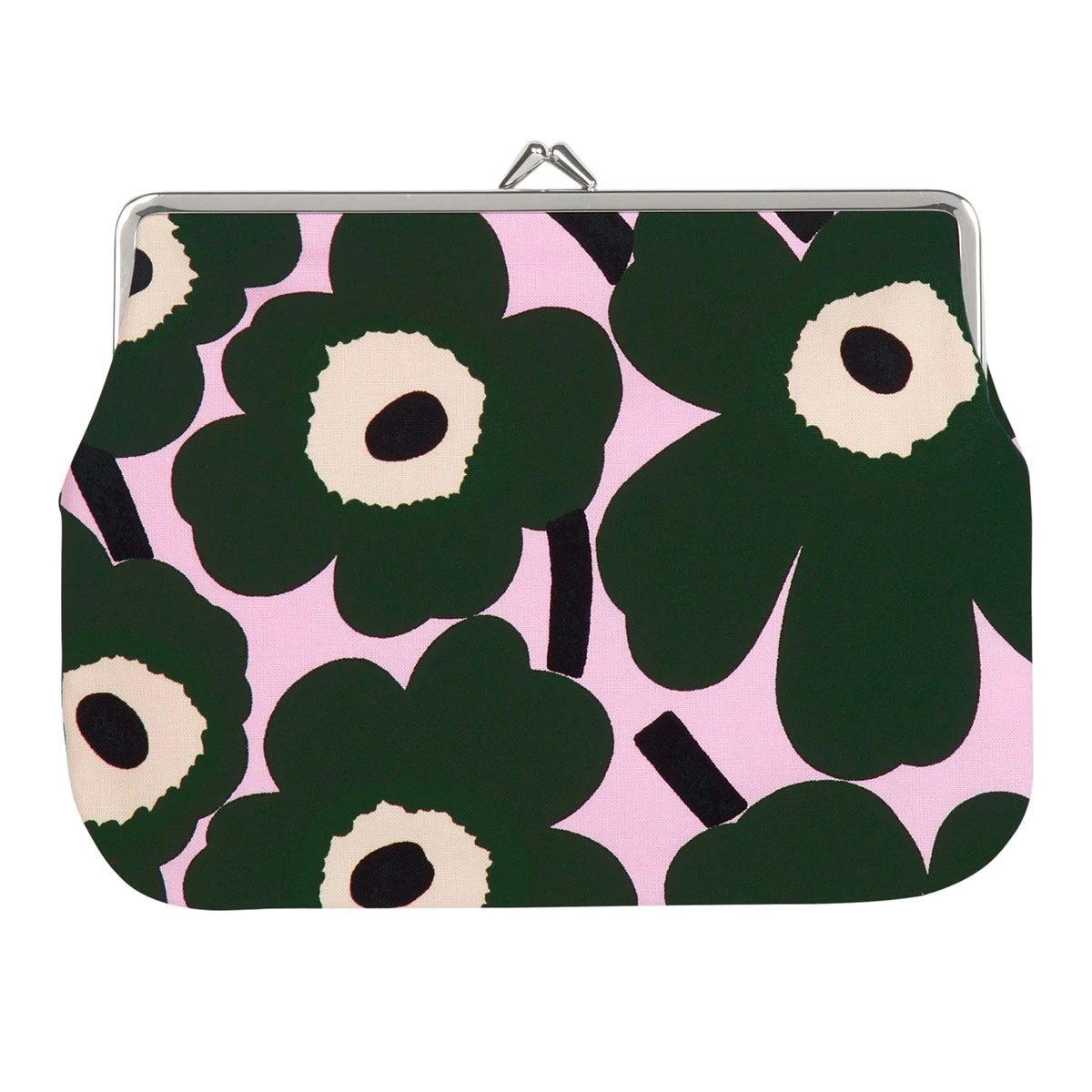 Marimekko Unikko Pink / Green Large Coin Purse 2 Marimekko Unikko Pink / Green Large Coin Purse - Image 2