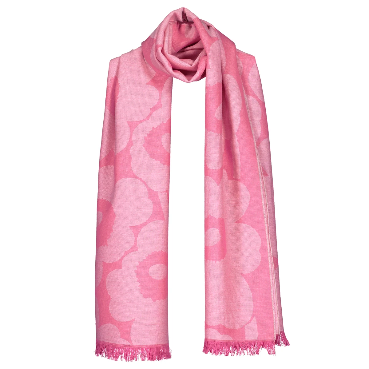 Marimekko Unikko Pink Piiru Jacquard Scarf 2 Marimekko Unikko Pink Piiru Jacquard Scarf - Image 2