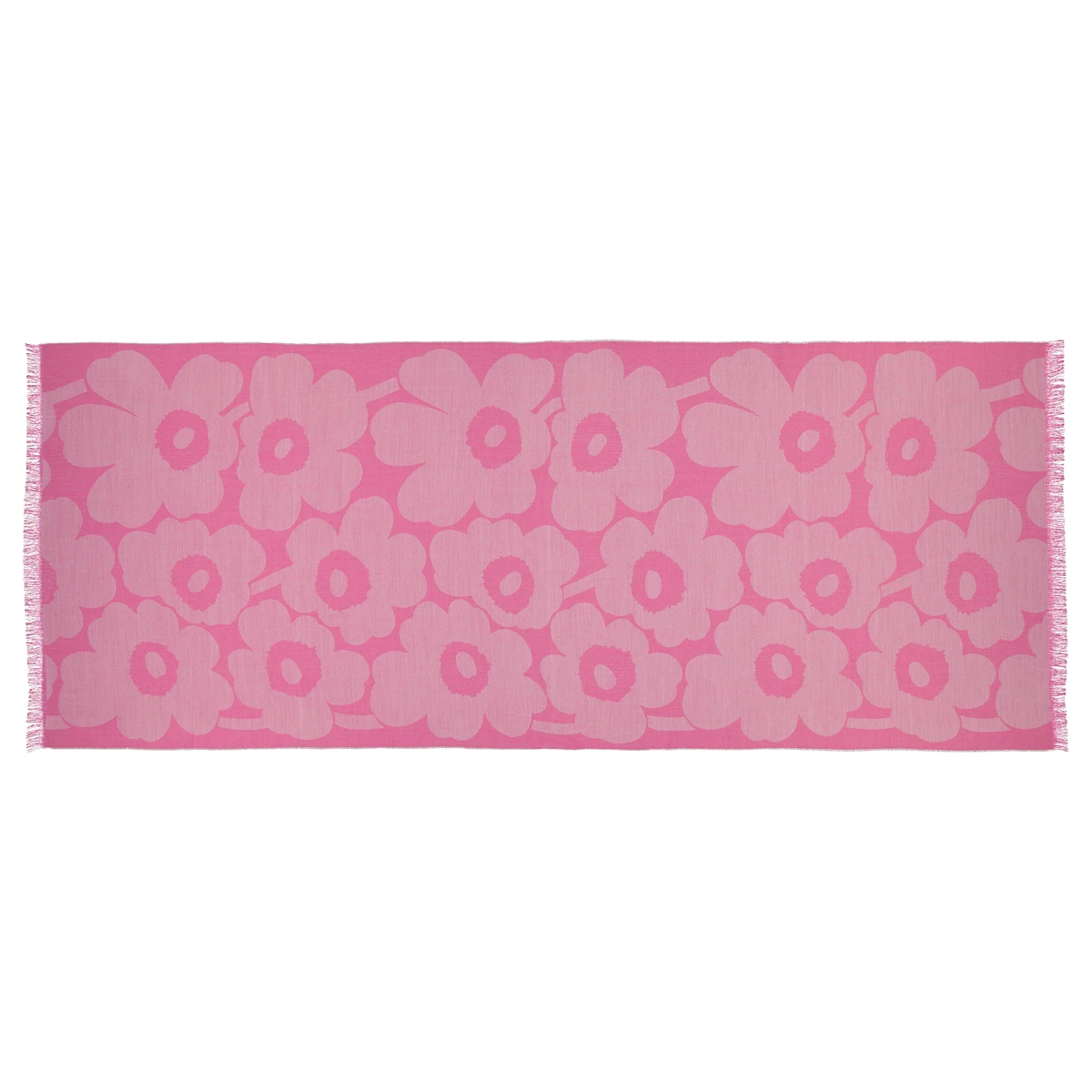 Marimekko Unikko Pink Piiru Jacquard Scarf 1 Marimekko Unikko Pink Piiru Jacquard Scarf
