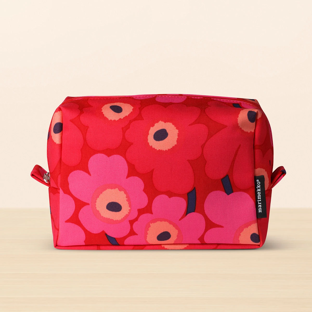 Marimekko Unikko Red / Pink Verso Cosmetic Bag 1 Marimekko Unikko Red / Pink Verso Cosmetic Bag