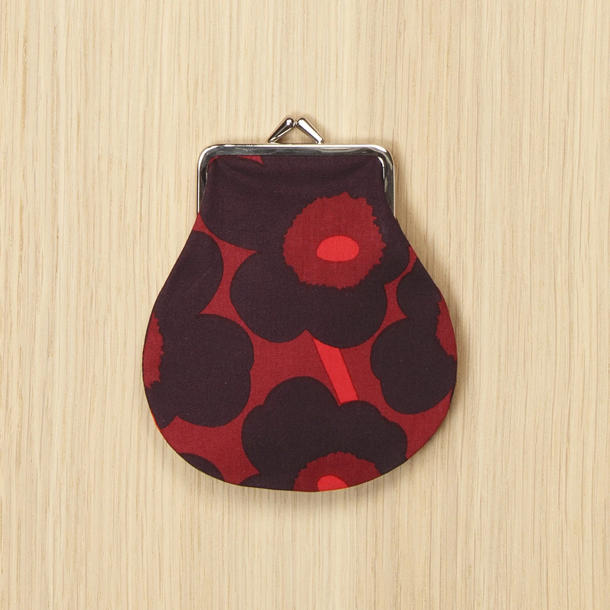 Marimekko Unikko Red / Plum Coin Purse 2 Marimekko Unikko Red / Plum Coin Purse - Image 2